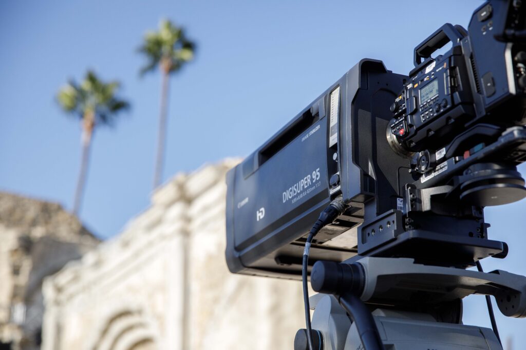 camera set up at the historic grounds