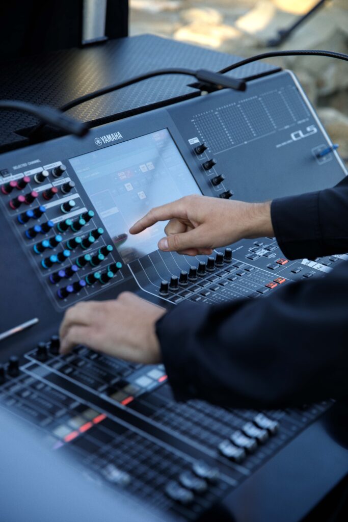 detail shot of audio and visual equipment