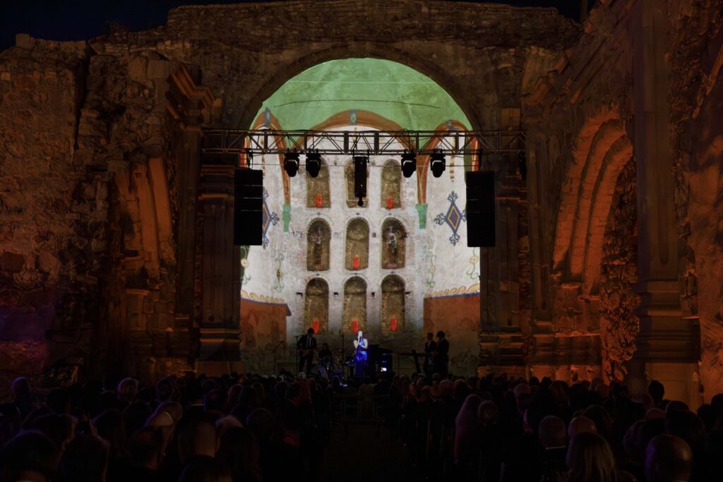 video of the church rebuilding for the background of the stage