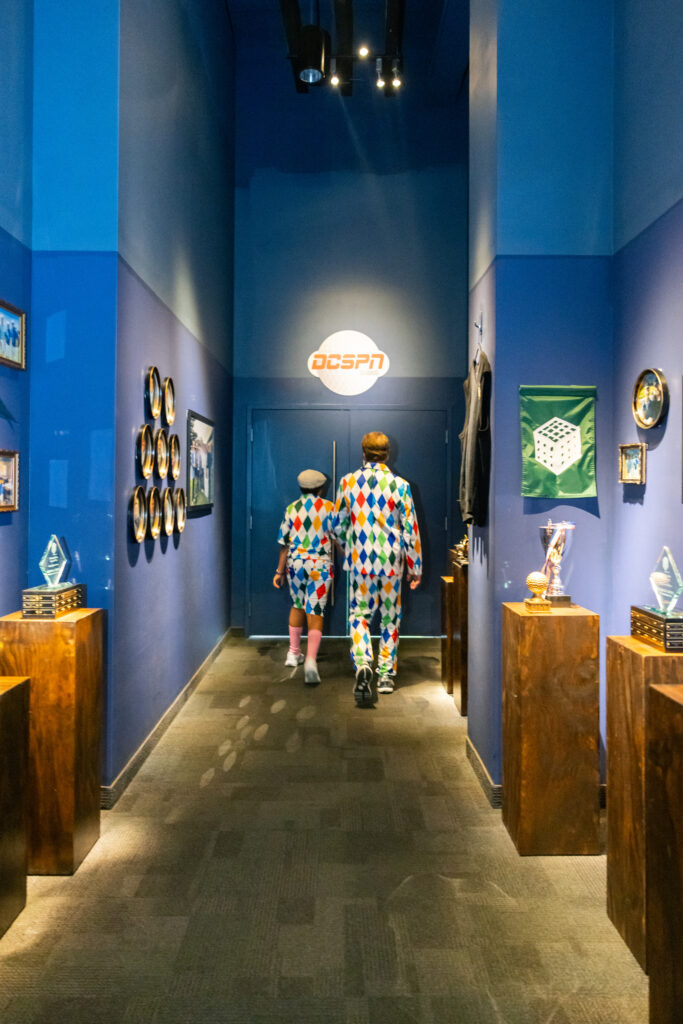 guests walking into the museum for the golf exhibits