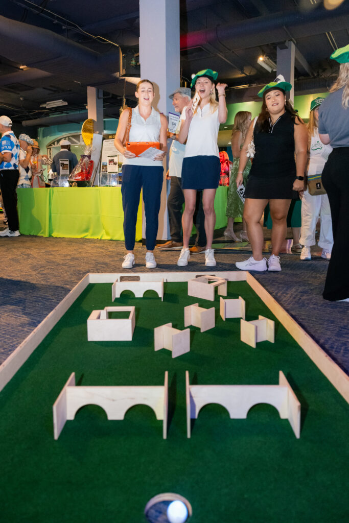 guests playing with the various golf setups