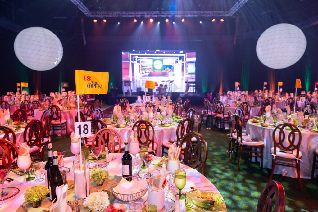 table decor for golf event theme charity event