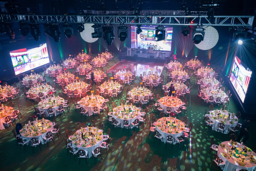table decor for golf event theme charity event