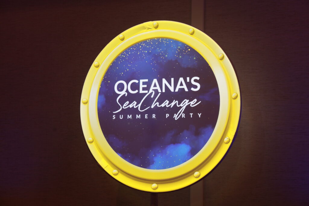 digital visual of the fundraiser's title in a submarine window