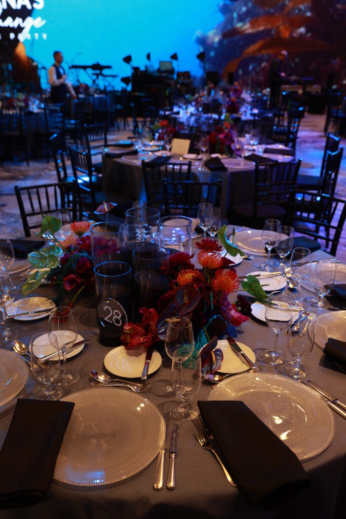 table decor of sea life for non-profit fundraiser ideas