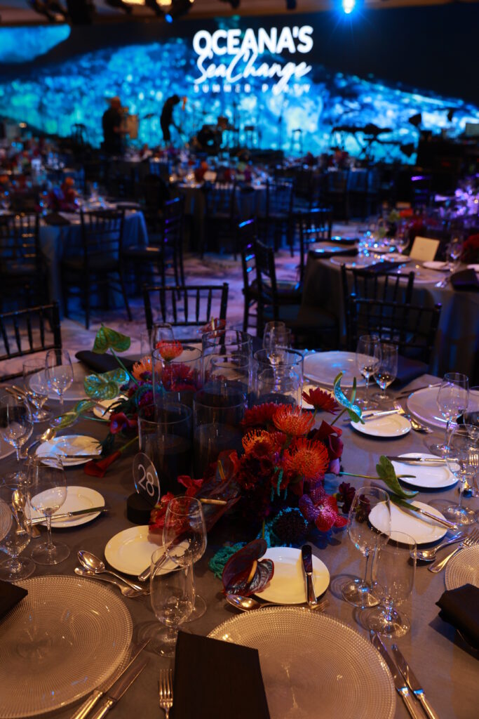 table decor of sea life for non-profit fundraiser ideas