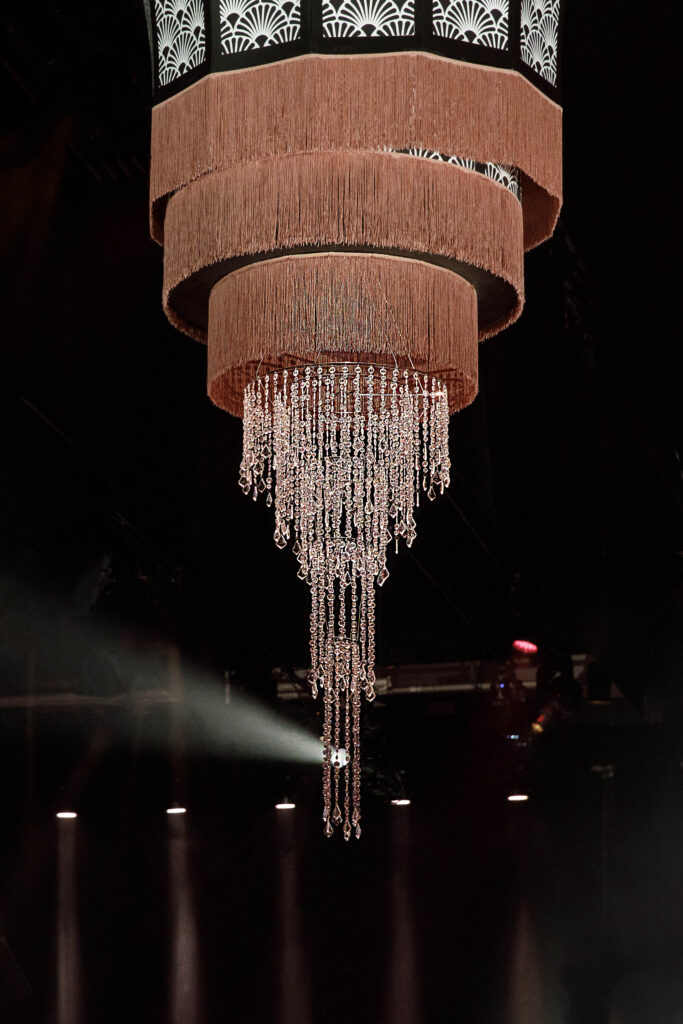 large chandelier for the Segerstrom Candlelight Concert  