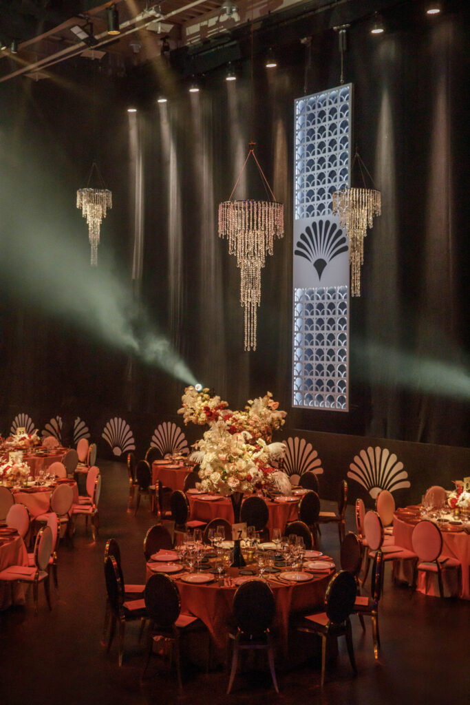 lighting and table decor for the event