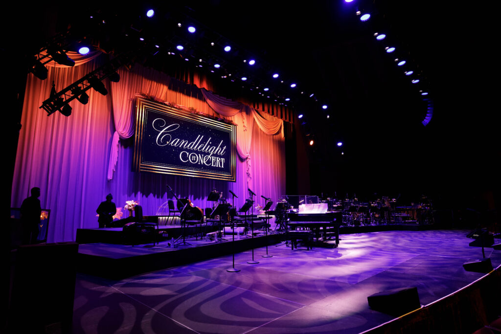 stage lighting and design at the Segerstrom Candlelight Concert