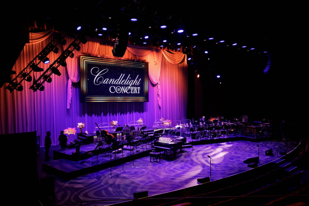 stage lighting and design at the Segerstrom Candlelight Concert