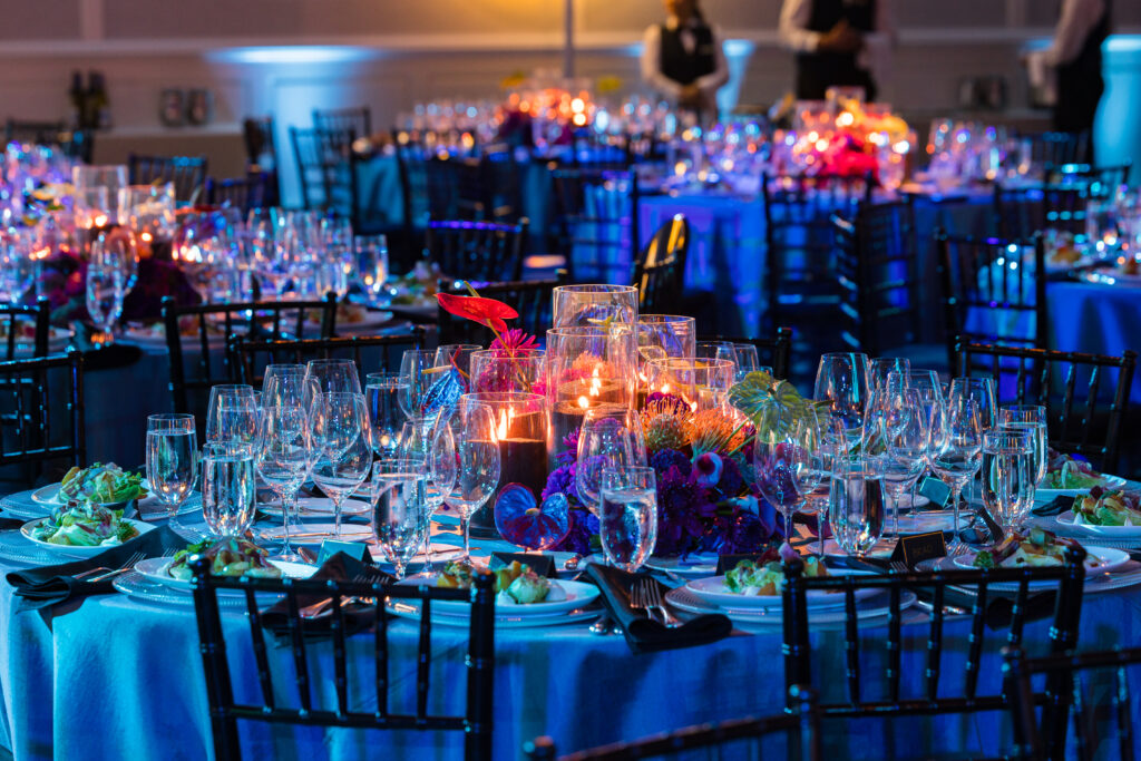 table decor of sea life for non-profit fundraiser ideas