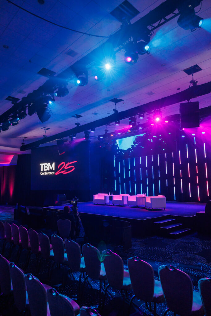 event room design and lighting at the TBM Conference 2025