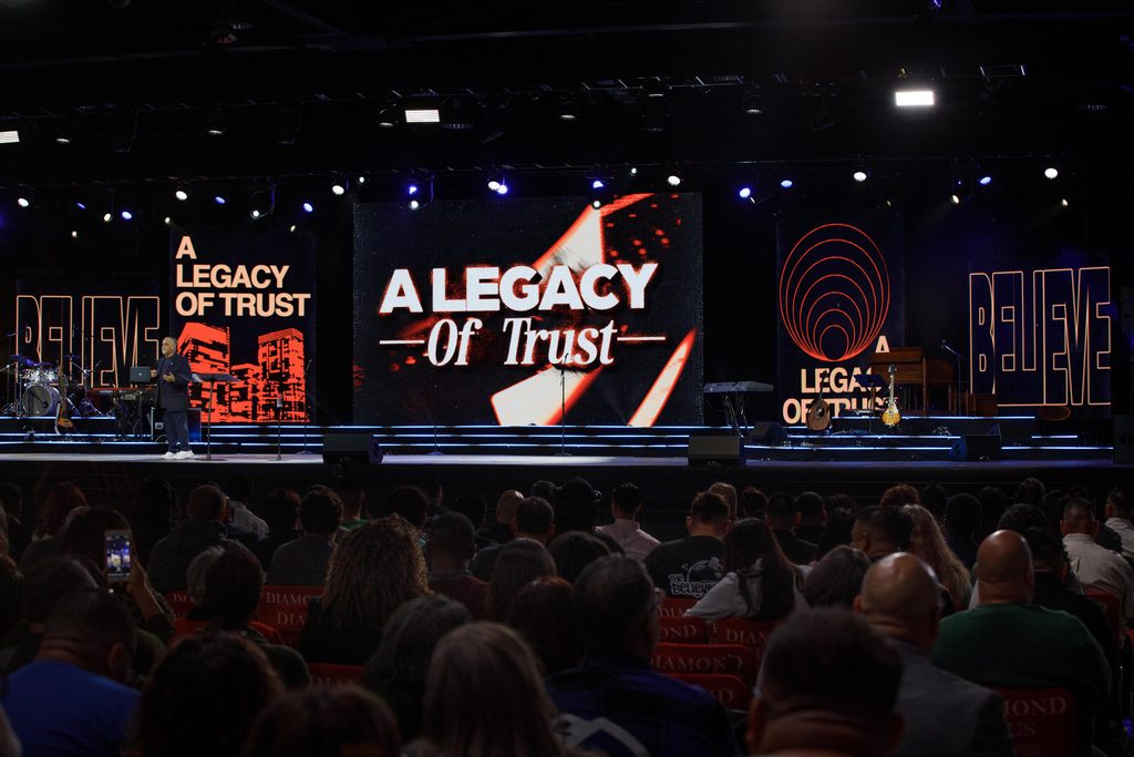 LED screens on stage at Anaheim Convention Center