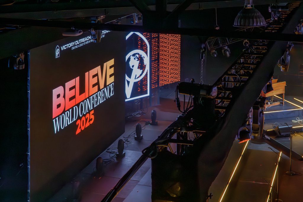 LEd screen on stage at Anaheim Convention Center