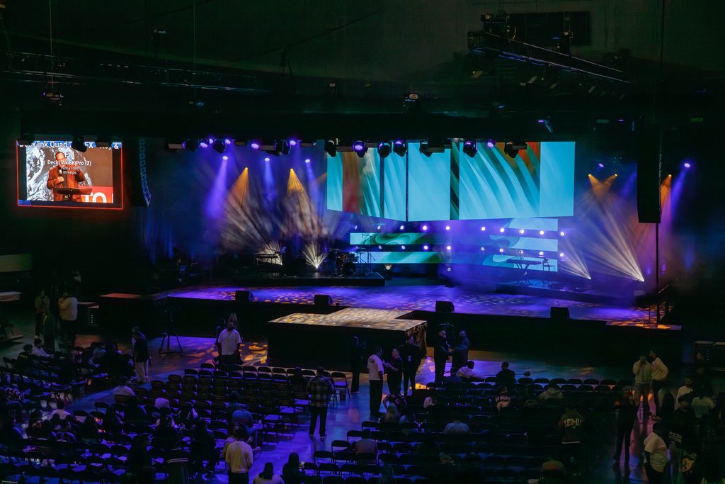 LED screens on stage at Anaheim Convention Center