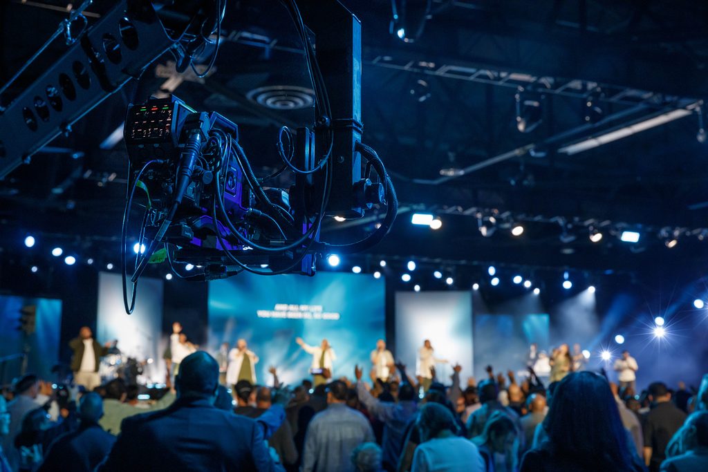 lighting and video camera at Anaheim Convention Center