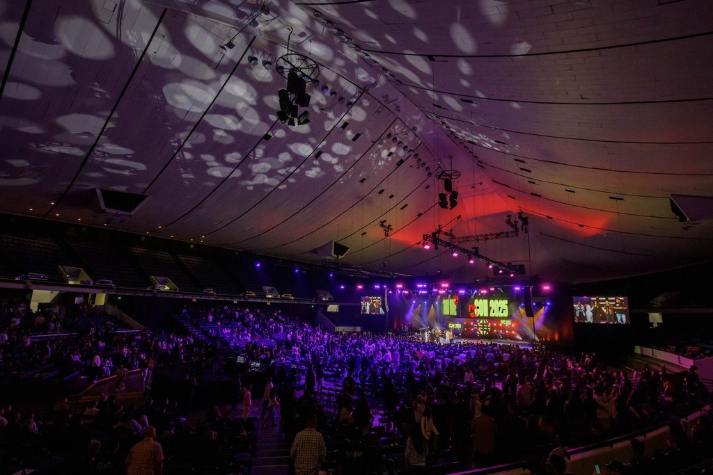 LED screens with lighting at Anaheim Convention Center