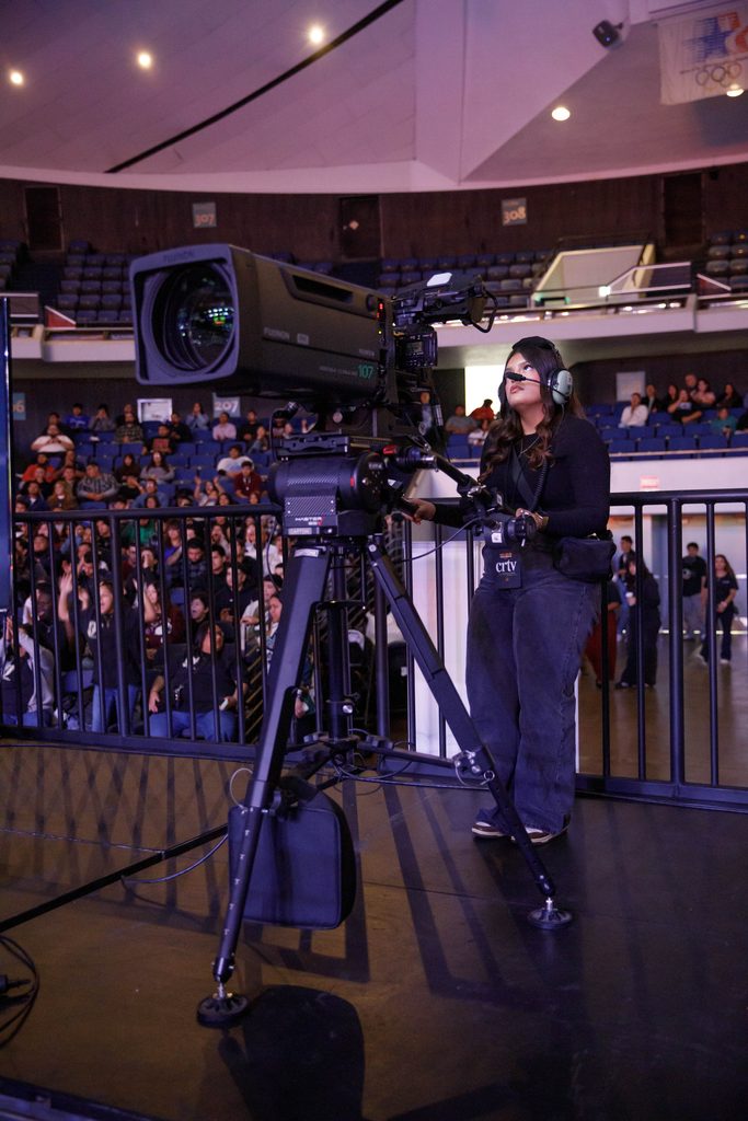 camera operator shoots video camera footage
